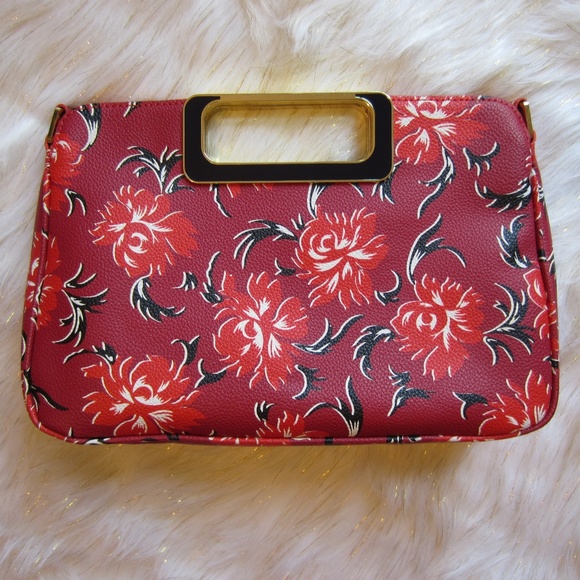 Talbot's Red Leather Floral Purse - Picture 6 of 7